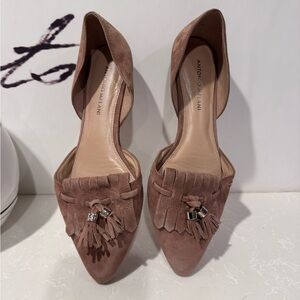 ANTONIO MELANI Wandah style suede leather slip on flats dress shoes. Size 9